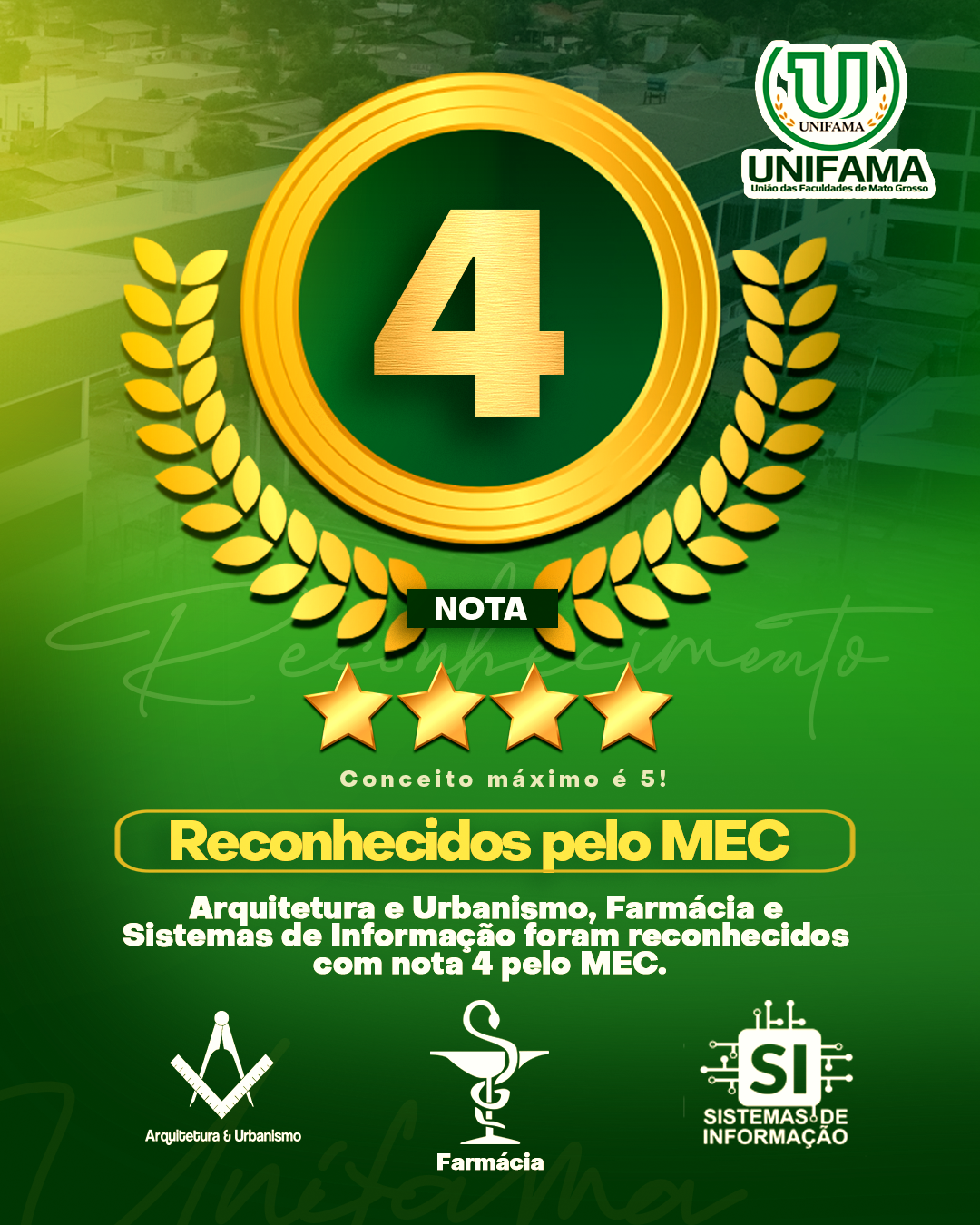 Cursos da UNIVIÇOSA recebem excelente nota 4 em indicador de qualidade do  MEC! - Univiçosa